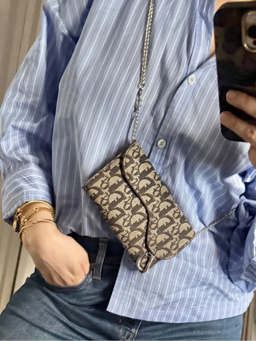 Authentic vintage Christian Dior wallet on chain